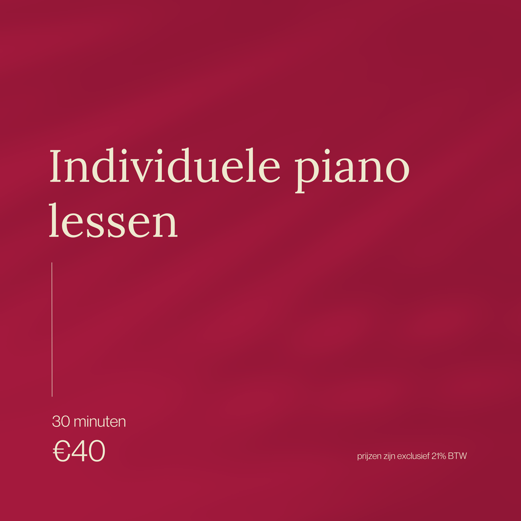 Individuele lessen piano : 30 minuten